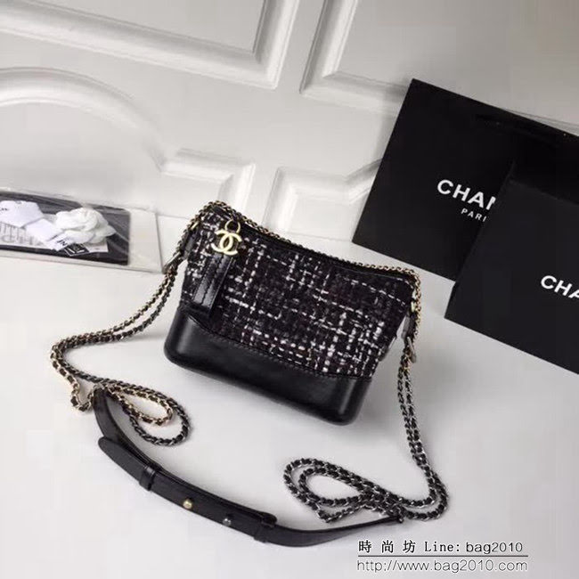 香奈兒CHANEL2018秋冬季Gabrielle 編織流浪包原版羊皮 DSC2092